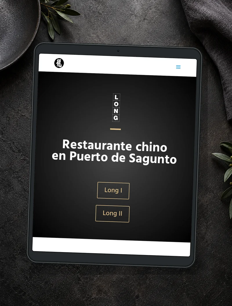 Web del Restaurante Hong Long en Puerto de Sagunto, diseñada por Sergio Zeus