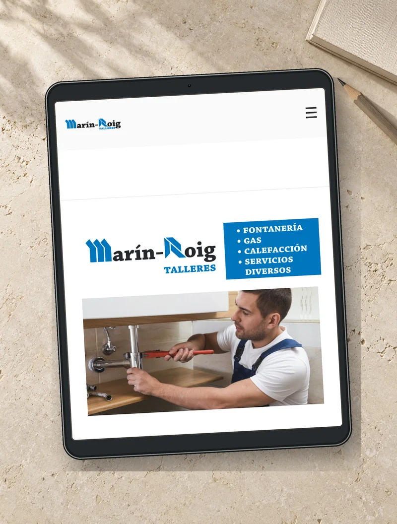 Web de Talleres Marín Roig en Valencia, diseñada por Sergio Zeus